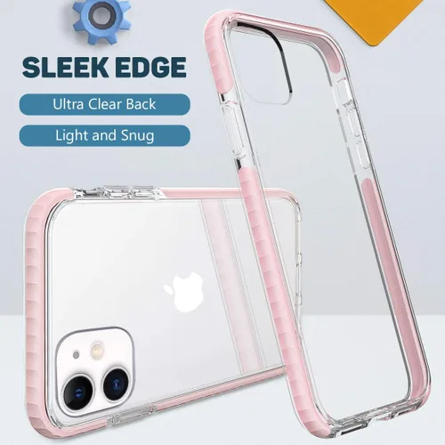 Miniatura 2 de MATEPROX Compatible con iPhone 11 Funda transparente, delgada, transparente, a prueba de golpes, para iPhone 11 6.1 (rosa)