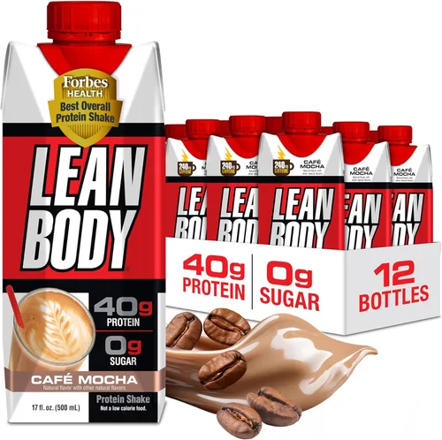Miniatura 25 de Lean Body Batido de proteínas listo para beber, 40g de proteína, mezcla de suero, 0 azúcar, sin gluten, 22 vitaminas y minerales