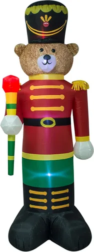 Ycolnaefllr Cascanueces Soldado Inflable de Navidad de 8 Pies con Luz LED Decoración Iluminada para Exteriores Fiestas Navideñas Decoración Inflable