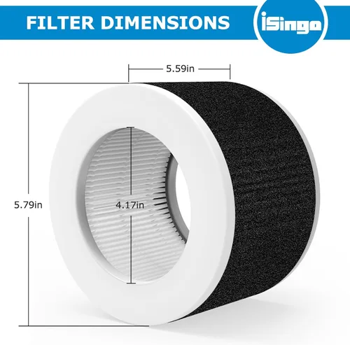 Miniatura 8 de Filtro de repuesto EPI810 compatible con purificadores de aire KOIOS y MOOKA y MEGAWISE EPI810, con filtro HEPA 3 en 1 para filtro Mooka EPI810
