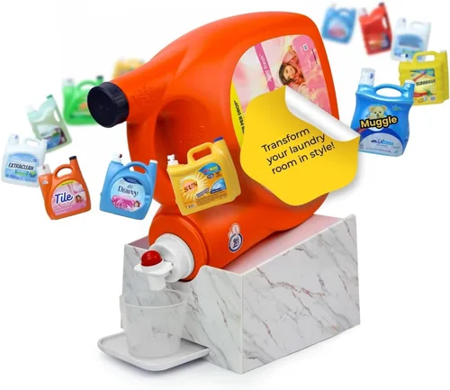 Miniatura 10 de Skywin TidyFriend - Dispensador de detergente líquido sin derrames, soporte dispensador de jabón para ropa con bandeja de goteo para organización