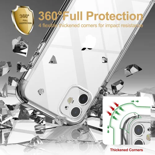 Miniatura 7 de SURITCH Funda transparente para iPhone 11 (solamente) de 6.1 pulgadas, [protector de pantalla integrado] cubierta protectora de cuerpo completo a