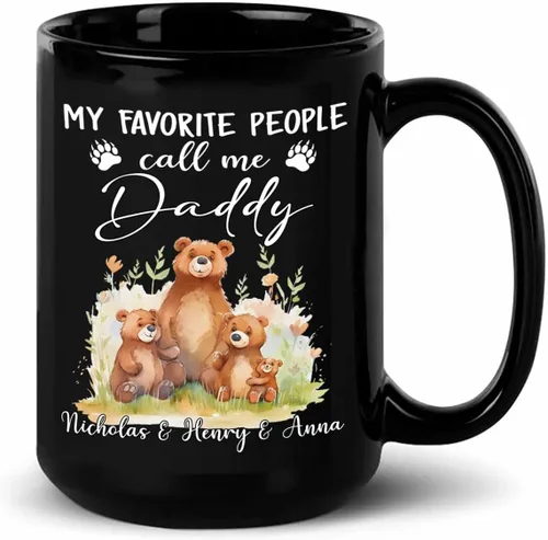 Miniatura 17 de Baby Coming Soon - Taza de café negra de 11 onzas y 15 onzas, taza de café personalizada para papá con nombre, taza de café de cerámica con anuncio