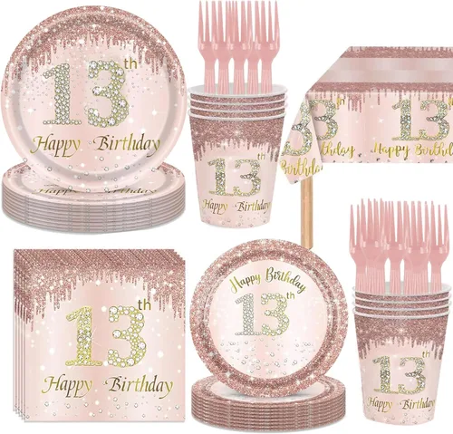 Miniatura 9 de 121 piezas de suministros para fiesta de 40 cumpleaños, platos, servilletas, tazas, tenedores, mantel, decoración temática de 40 cumpleaños en oro