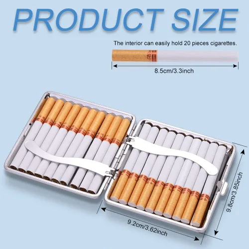 Miniatura 4 de SAVORI Estuche de cigarrillos para mujeres y hombres, soporte de cigarrillos de metal con cristales brillantes de doble cara, caja de cigarrillos AB