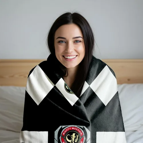Miniatura 4 de Bazillion Dreams Mighty Morphin Power Rangers Black Ranger - Manta de forro polar suave, mide 45 x 60 pulgadas