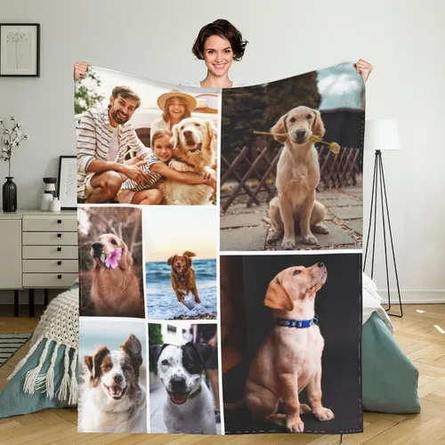 Miniatura 27 de Manta personalizada con texto de fotos, manta personalizada con mis propias fotos, manta conmemorativa personalizada para madres para mamá, papá