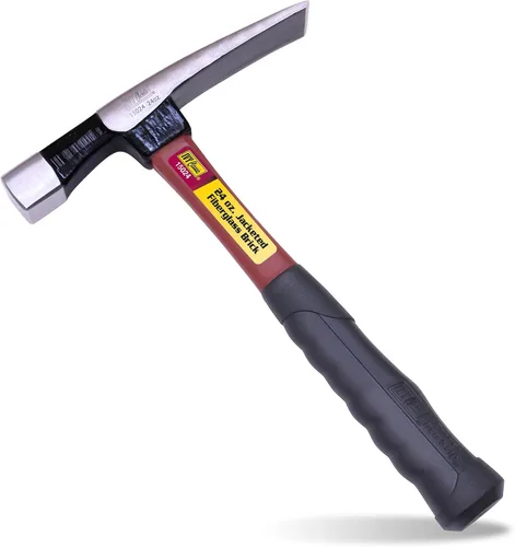 IVY Classic 15024 Martillo de ladrillo de fibra de vidrio de 24 onzas con mango Power Pro Grip, plateado, negro
