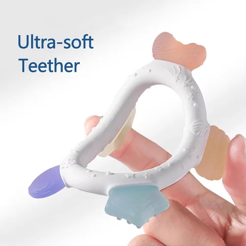 Miniatura 4 de Anillo de dentición para bebés, mordedores de silicona congelados para bebés de 0 a 6 a 12 meses, goma de dentición sensorial, juguetes
