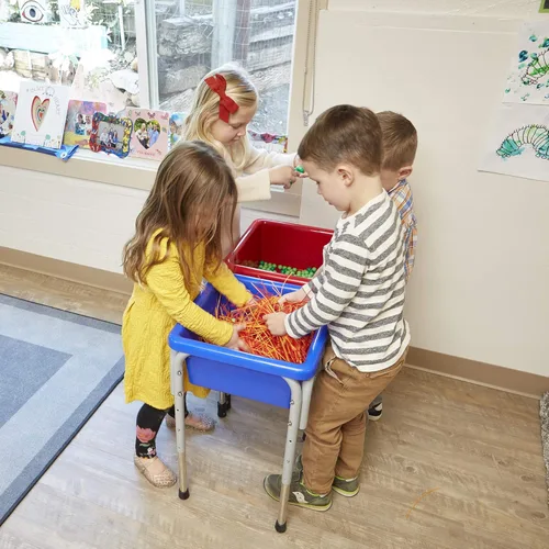 Miniatura 8 de ECR4Kids Mesas modulares de juego con arena y agua con tapas, varios colores, Azul, 1 Azul /Rojo