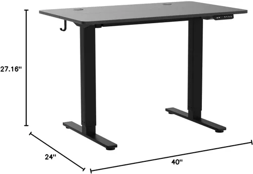 Miniatura 3 de Cubiker Escritorio de Pie de 40 x 24 Pulgadas, Mesa Eléctrica de Oficina en Casa de Altura Ajustable, Escritorio Sit-Stand con Tablero de Empalme