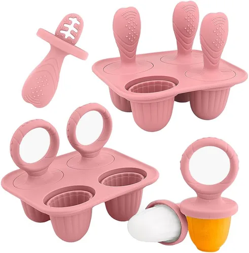 Miniatura 9 de Moldes de silicona para paletas, mini moldes para paletas de leche materna con palitos, máquina de paletas para morder leche materna congelada