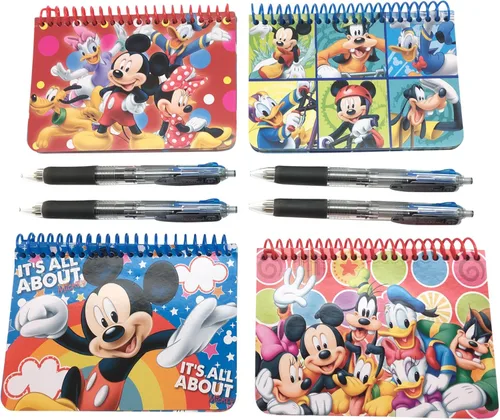 Paquete de 4 libros oficiales de autógrafos de Disney, Mickey, Minnie, Mickey & Friends, Clubhouse Friends con 4 bolígrafos multicolor