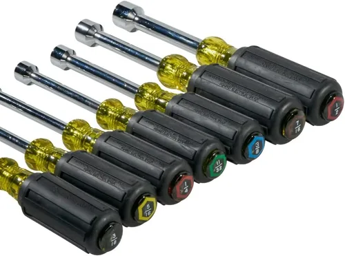 Miniatura 6 de Klein Tools Juego de herramientas 631, fabricado en Estados Unidos, juego de destornilladores de tuercas con tuercas hexagonales tamaños 3/16, 1/4