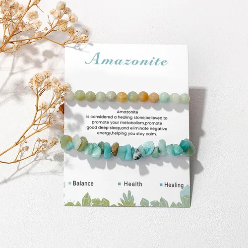 Miniatura 18 de Pulseras de cristal curativo para mujer, 2 pulseras de piedra natural de 0.236 pulgadas, pulseras elásticas de cuentas de cristal hechas a mano