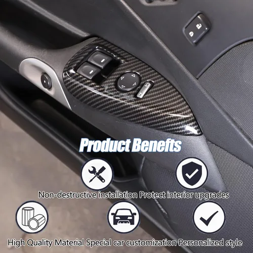 Miniatura 4 de Cubierta para interruptor de elevación de ventana compatible con Chevy Corvette C6 2005-2013, puerta de automóvil, ventana de vidrio, panel de botón