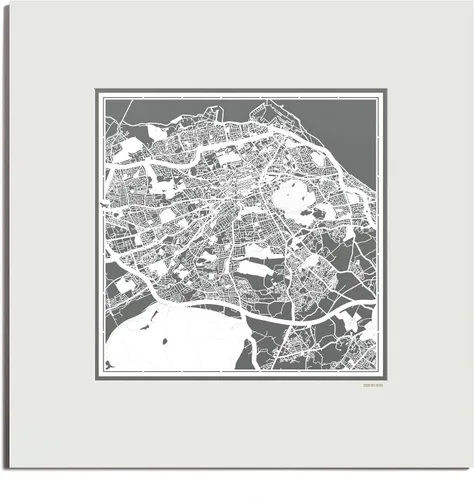 Miniatura 134 de O3 Design Studio Mapa de corte de papel Madrid negro mate de 20 x 20 pulgadas