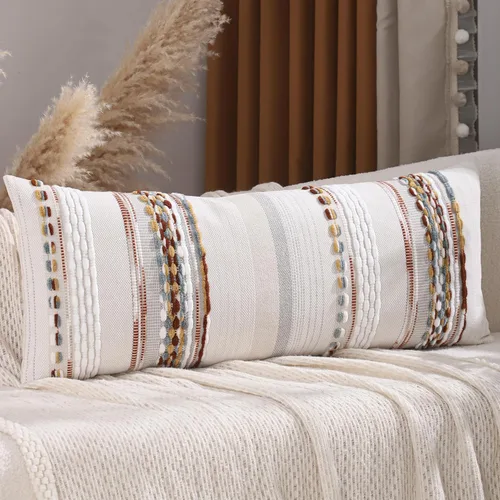 Miniatura 17 de Juego de 2 fundas de almohada bohemias de 18 x 18 pulgadas, fundas de almohada decorativas de felpilla con patrón de granja para decoración del hogar