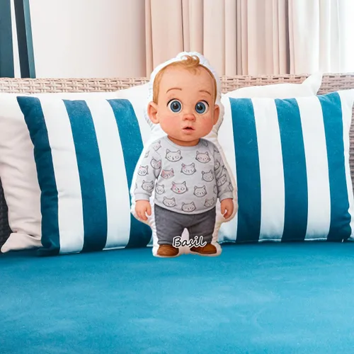 Miniatura 5 de Pofily Almohada de dibujos animados personalizada, almohada de dibujos animados personalizada para parejas, familias y niños, bonita y divertida B03