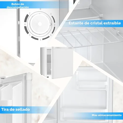 Miniatura 5 de Antarctic Star 1.7 pies cúbicos refrigerador compacto con congelador, termostato ajustable, estante de vidrio extraíble, mini refrigerador de una