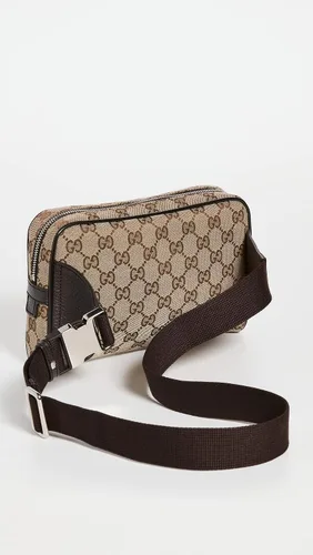 Miniatura 3 de Gucci Cinturón con cremallera preamado para mujer, lona Gg, Marrón