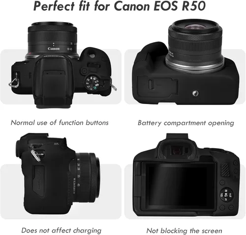 Miniatura 3 de Rieibi EOSR50 EOS R50 Estuche, Estuche Protector de Silicona Suave para Cámara Vlogging Canon EOS R50 EOSR50, Estuche de Cámara Ligero EOS R50