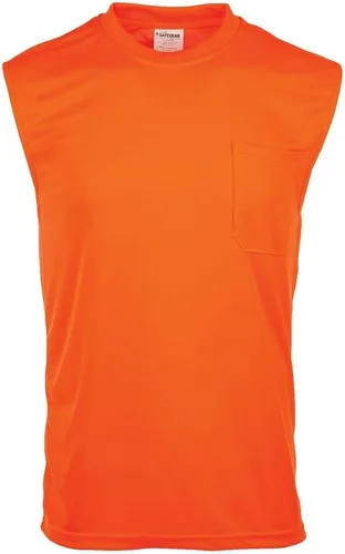 J. J. Keller & Associates, Inc. Camiseta sin mangas de alta visibilidad, absorbe la humedad, bolsillo, naranja, SAFEGEAR