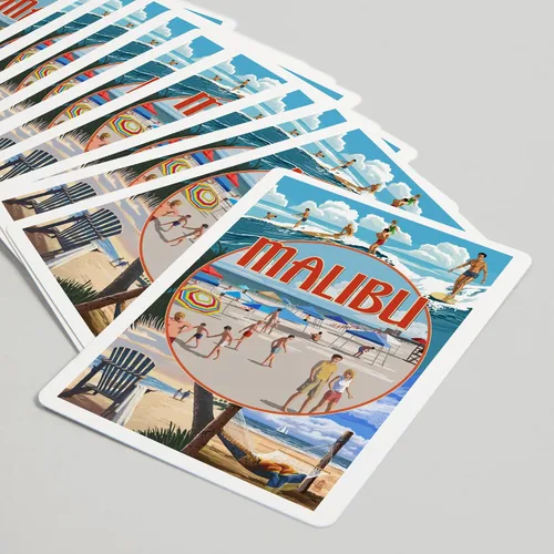 Miniatura 5 de Lantern Press Malibu, California, montaje en la playa (52 cartas de juego, baraja de cartas de tamaño póquer con Jokers)