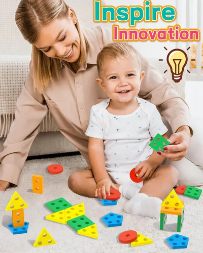 Miniatura 4 de Zartores Juguetes Montessori para niños y niñas de 1, 2 y 3 años, juguetes clasificadores de formas de madera para edades de 2 a 4 años