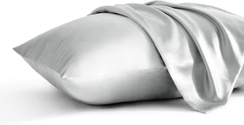 Miniatura 12 de BEDSUM Paquete de 2 fundas de almohada de satén de seda para niños pequeños, fundas de almohada sedosas de lujo con cierre de sobre para bebés, Rosa