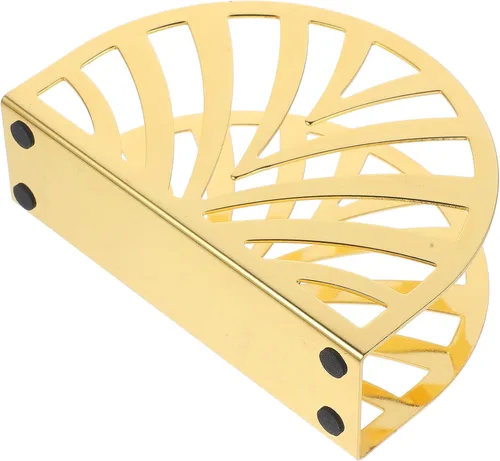 Classic Gold Stainless Steel Napkin Holder for Tabletop, Freestanding Tissue Dispenser with Semi-circle Design, Vintage Style Napkin Organizer for