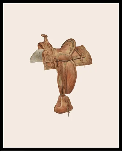 Miniatura 57 de Poster Master Póster vintage de cuero para silla de montar, estampado retro de vaquero, arte de silla de montar, diseño occidental, impresión