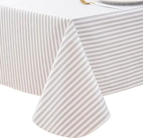 Miniatura 16 de LIBERECOO Mantel de vinilo resistente con reverso de franela, mantel de plástico impermeable a prueba de aceite, resistente a las manchas, lavable