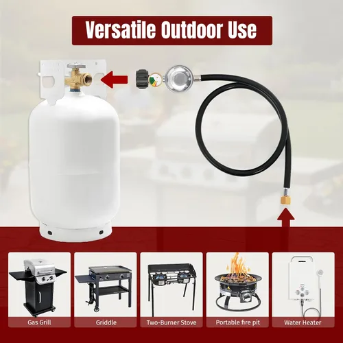 Miniatura 5 de SHINESTAR Regulador y Manguera Universal para Parrilla de Gas de 3.5 Pies con Manómetro, Repuesto para Calentador de Patio, Weber, Charbroil