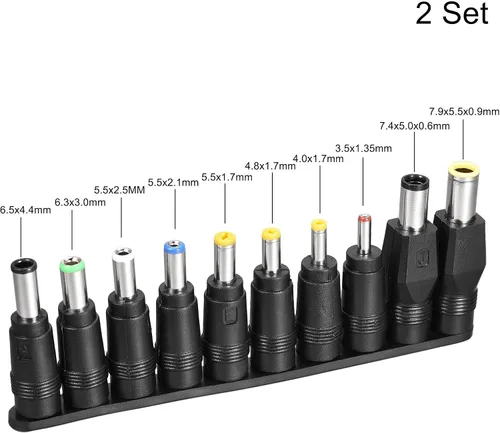 Miniatura 2 de uxcell Kit de adaptador de corriente de CC 10 unids 0.217 x 0.083 in Conector de barril convertidor de Jack 2Sets