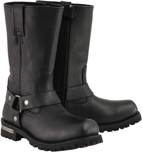 Miniatura 3 de Milwaukee Leather MBM131 - Botas de arnés clásicas de punta cuadrada para hombre de 11 pulgadas