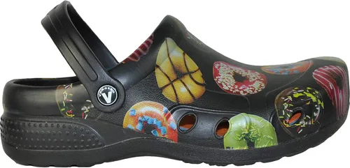 Miniatura 5 de VANGELO Zuecos profesionales antideslizantes para hombre, zapatos de trabajo para enfermera, zapatos de chef, zapatos de chef, color negro, blanco