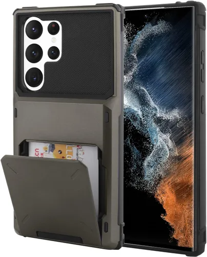 Miniatura 37 de Funda tipo cartera para Samsung Galaxy S22 Ultra con 4 ranuras para tarjetas de crédito a prueba de golpes, funda híbrida de protección reforzada