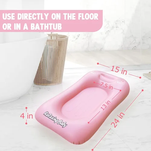 Miniatura 2 de Bañera inflable para bebé, asiento de bañera para recién nacido, piscina antideslizante para sentarse, ducha plegable para niños pequeños, baño