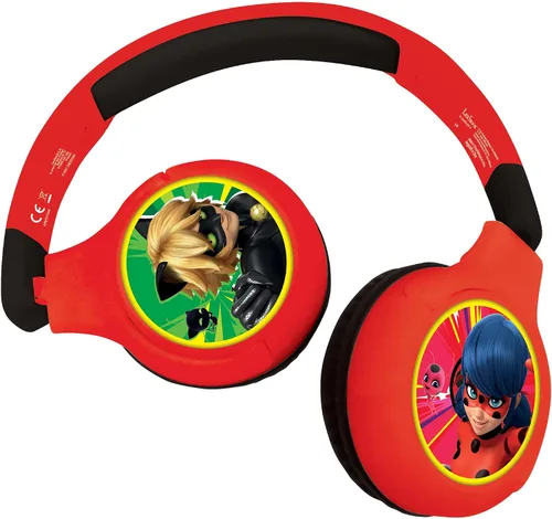 Miniatura 5 de LEXiBOOK - Auriculares inalámbricos recargables 2 en 1 con luces - Sonido estéreo, inalámbrico con cable, plegable, ajustable, luces LED - HPBTKT