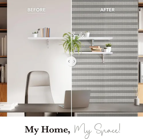 Miniatura 6 de GoDear Design Papel tapiz de imitación de tela de hierba, papel texturizado tipo tela para cubrir muebles, 23" An x 96" L, papel sin adhesivo, rayas