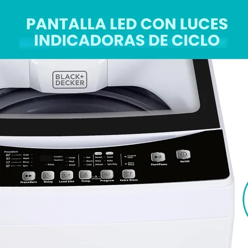 Miniatura 2 de BLACK+DECKER Lavadora portátil de 3.0 pies cúbicos, lavadora de capacidad de 26.5 libras, 6 ciclos, adaptador de fregadero de conexión rápida