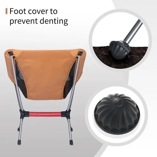 Miniatura 7 de Naturehike YL08 Silla de Camping Ultraligera, Silla de Mochilero Portátil de 2.38 LBS con Pies Anti-Hundimiento, Silla de Campamento de Senderismo