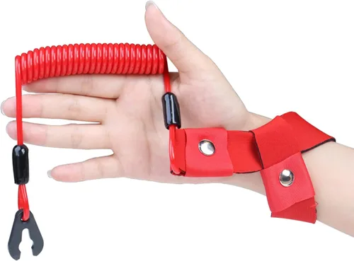 Miniatura 6 de Cordón para interruptor de barco para todos los Yamaha Jet Ski Waverunner, motor fuera de borda marino, correa de muñeca de amarre de parada de Rojo