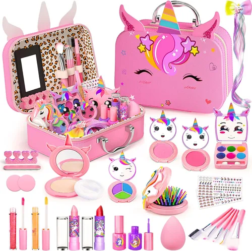 Kit de maquillaje para niñas pequeñas, maquillaje de simulación para niños, juego de maquillaje de princesa, juguete para niños, juego de cosméticos