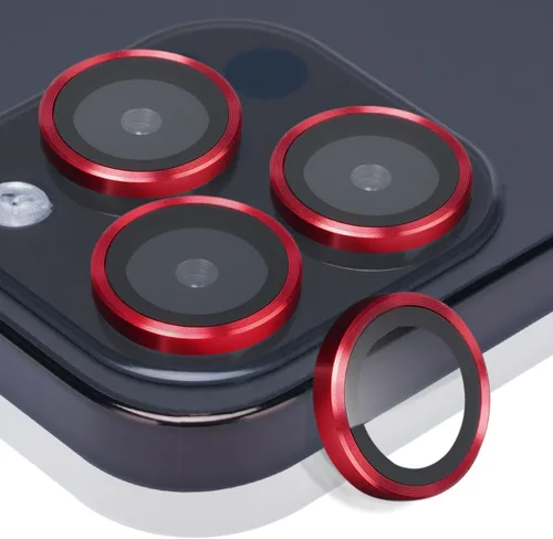 Miniatura 9 de Protector de lente de cámara para iPhone 15 Pro Max, protector de lente de vidrio templado con anillo de aleación de aluminio, compatible con iPhone