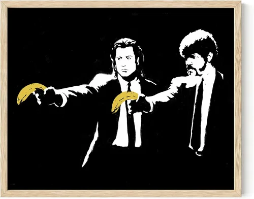 Miniatura 38 de HAUS AND HUES Póster de arte callejero Banksy - Arte pop grafiti - Sin marco 12"x16" Banksy Pulp Fiction