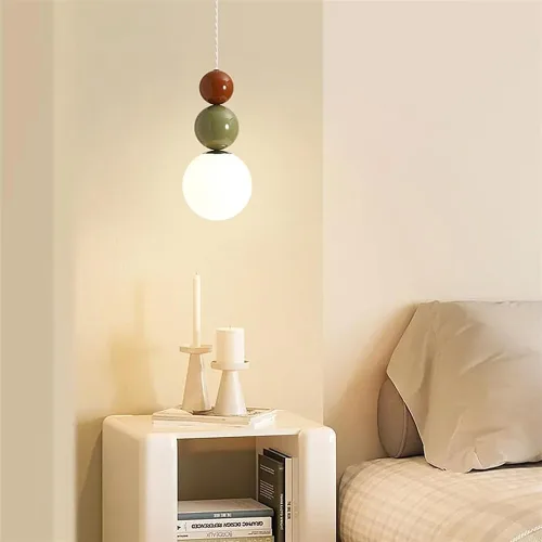 Miniatura 3 de Lámpara colgante de techo estilo granja, lámpara colgante con pantalla de vidrio retro nórdico con cúpula de metal, lámpara de cable ajustable