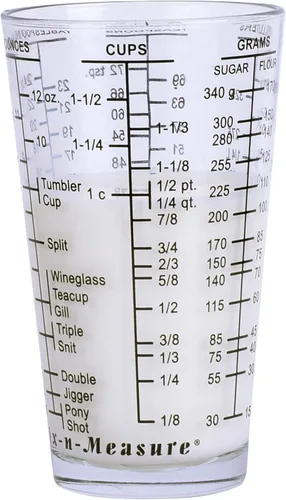 Miniatura 7 de Kolder 26100 Mix N Measure - Vaso de medición para líquidos y secos, vidrio pesado, multiuso