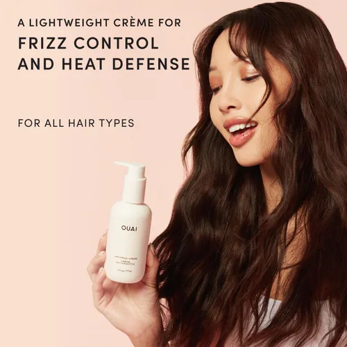 Miniatura 2 de OUAI Crema antiencrespamiento tamaño de viaje, crema hidratante para el cabello con control de encrespamiento y protección contra el calor